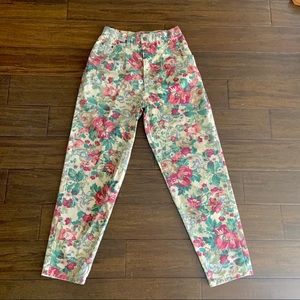 Vintage floral high waisted mom pants
